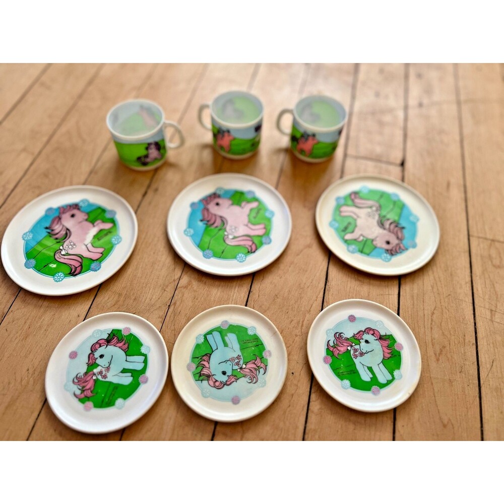 HG Industries My Little Pony Vintage Children's Dish Set Plates Cups Mug